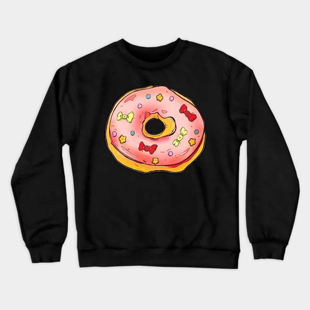 Kawaii Donut Crewneck Sweatshirt by minniemorrisart